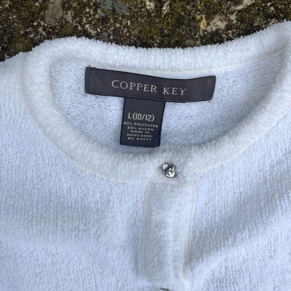 COPPER KEY GIRLS L WHITE CARDIGAN NWOT - Picture 3 of 5